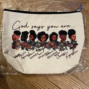 Double sided God says you are…. Cosmetics bag. New bathroom bag to go bag‎